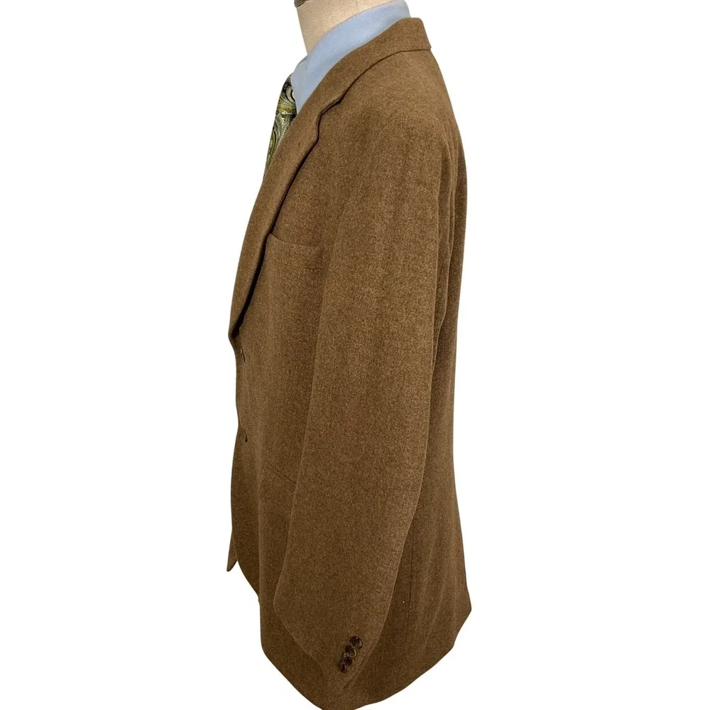 Jos A Bank Blazer Men 43L Tan Camel‎ Hair Luxury Classic Career Neutral VTG